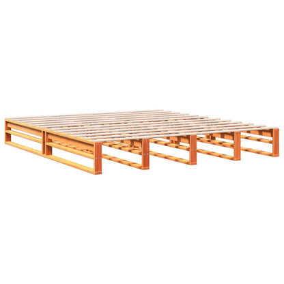 Bookcase Bed without Mattress Wax Brown 200x200 cm Solid Wood Pine