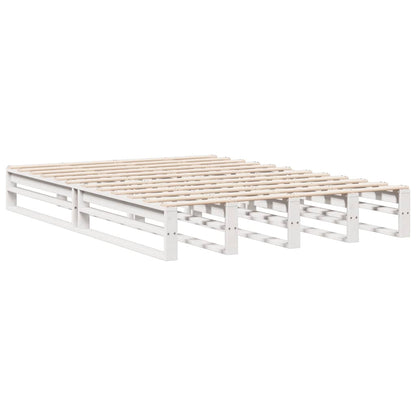 Bookcase Bed without Mattress White 140x190 cm Solid Wood Pine