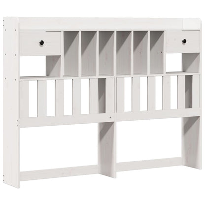 Bookcase Bed without Mattress White 140x190 cm Solid Wood Pine