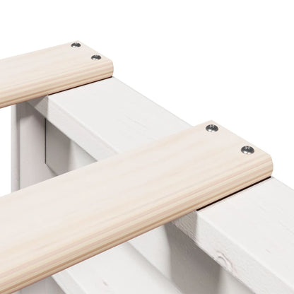 Bookcase Bed without Mattress White 140x190 cm Solid Wood Pine