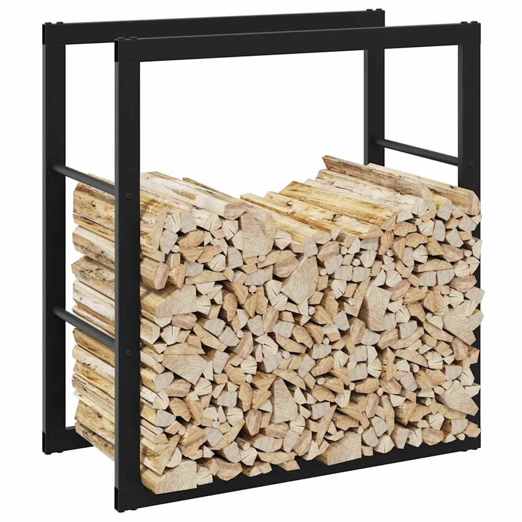 Firewood Rack Black 55x30x61 cm Steel