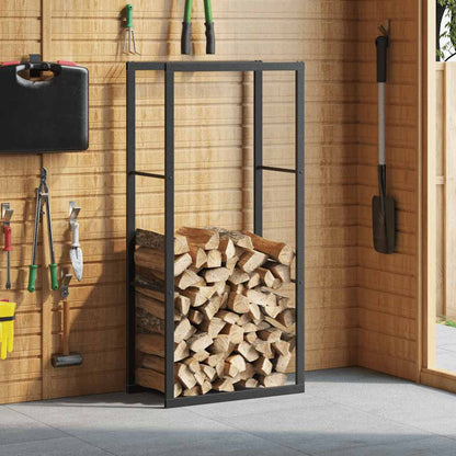 Firewood Rack Black 55x30x116 cm Steel