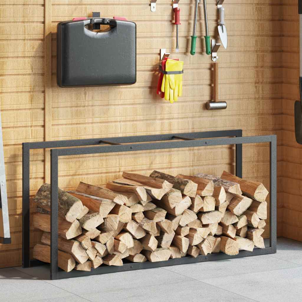 Firewood Rack Black 55x30x116 cm Steel