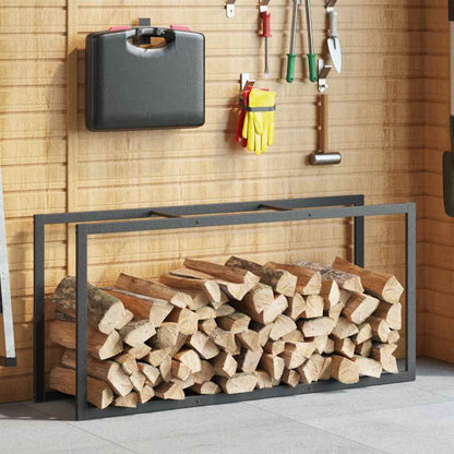 Firewood Rack Black 55x30x116 cm Steel