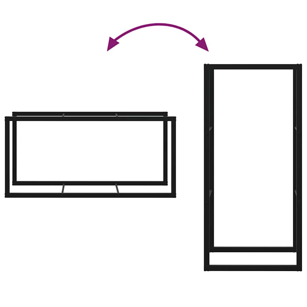 Firewood Rack Black 55x30x116 cm Steel