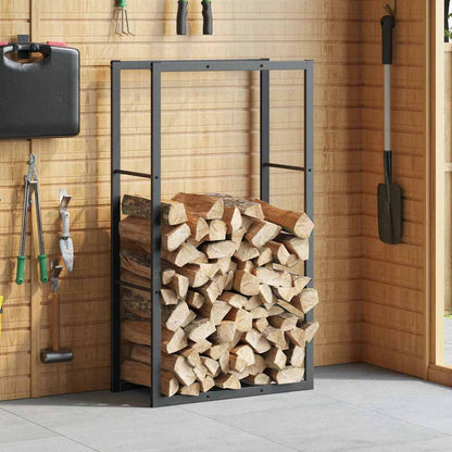 Firewood Rack Black 110x30x61 cm Steel