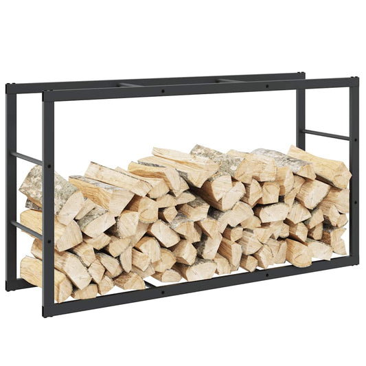 Firewood Rack Black 110x30x61 cm Steel