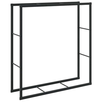 Firewood Rack Black 110x30x116 cm Steel