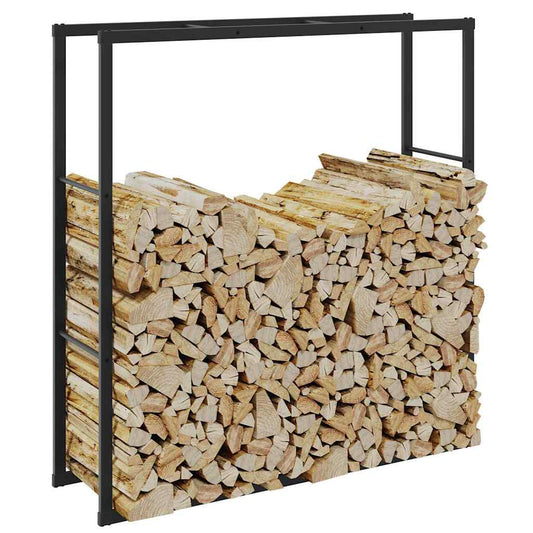 Firewood Rack Black 110x30x116 cm Steel