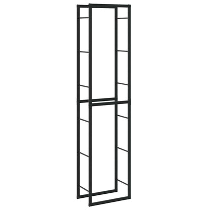 Firewood Rack Black 50x30x209 cm Steel