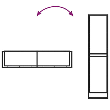 Firewood Rack Black 50x30x209 cm Steel