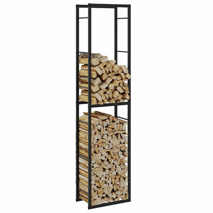 Firewood Rack Black 50x30x209 cm Steel