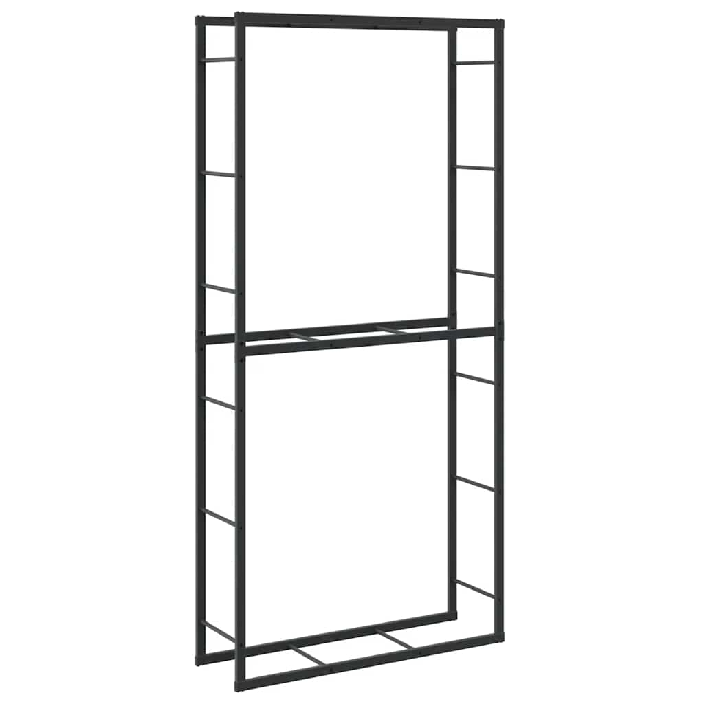 Firewood Rack Black 100x30x209 cm Steel