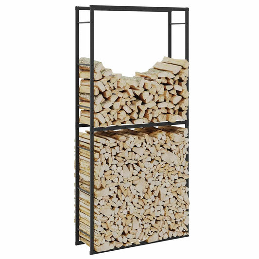 Firewood Rack Black 100x30x209 cm Steel