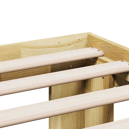 Bed Frame without Mattress 75x190 cm Small Single Solid Wood Oak