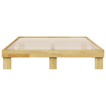 Bed Frame without Mattress 135x190 cm Double Solid Wood Oak