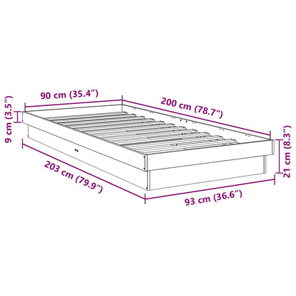Bed Frame Without Mattress 90x190 cm Solid Oak Wood