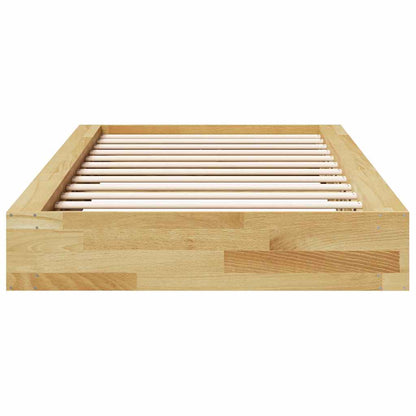 Bed Frame without Mattress 100x200 cm Solid Wood Oak