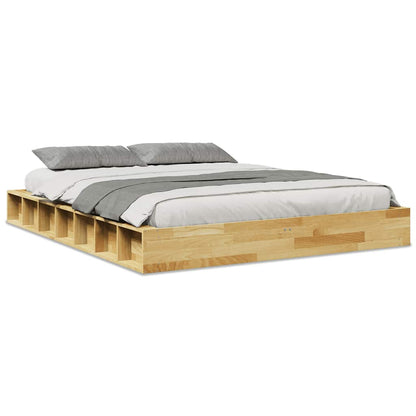 Bed Frame without Mattress 160x200 cm Solid Wood Oak
