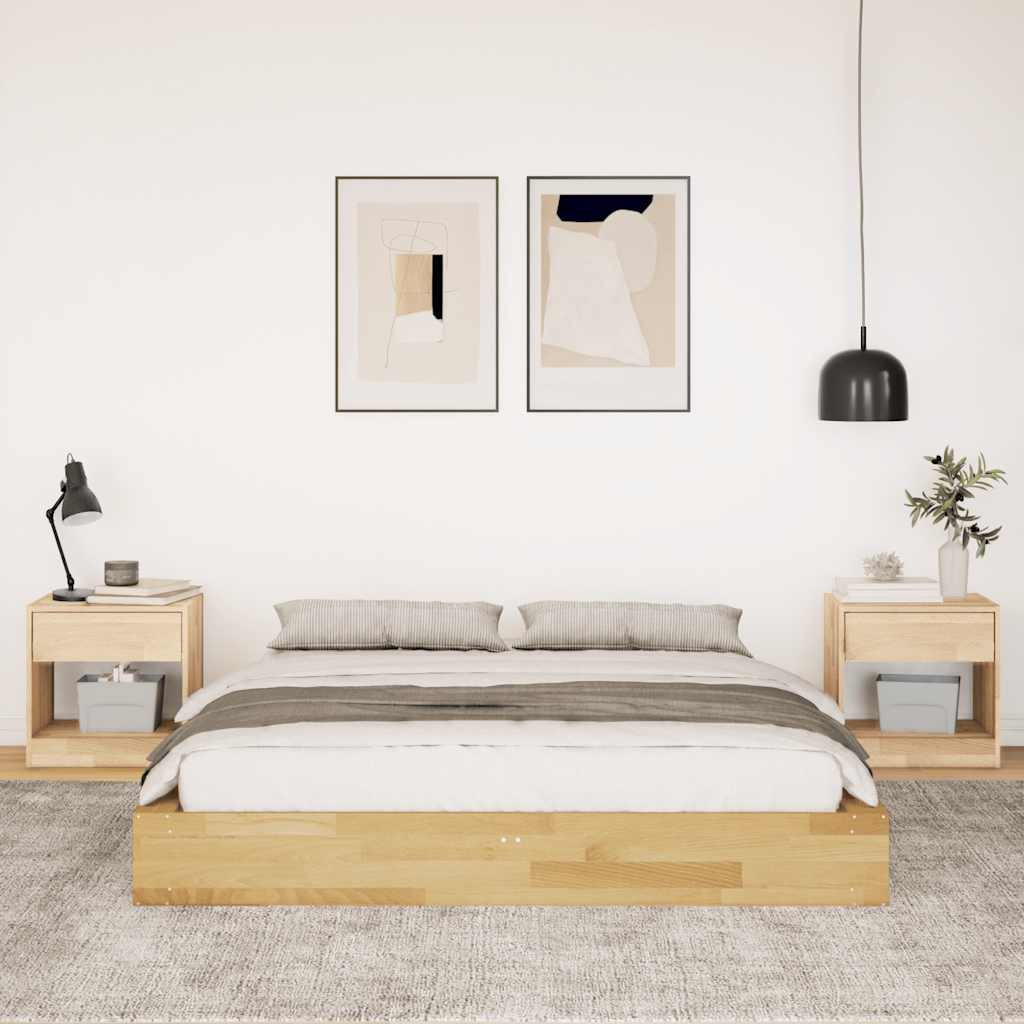 Bed Frame without Mattress 160x200 cm Solid Wood Oak