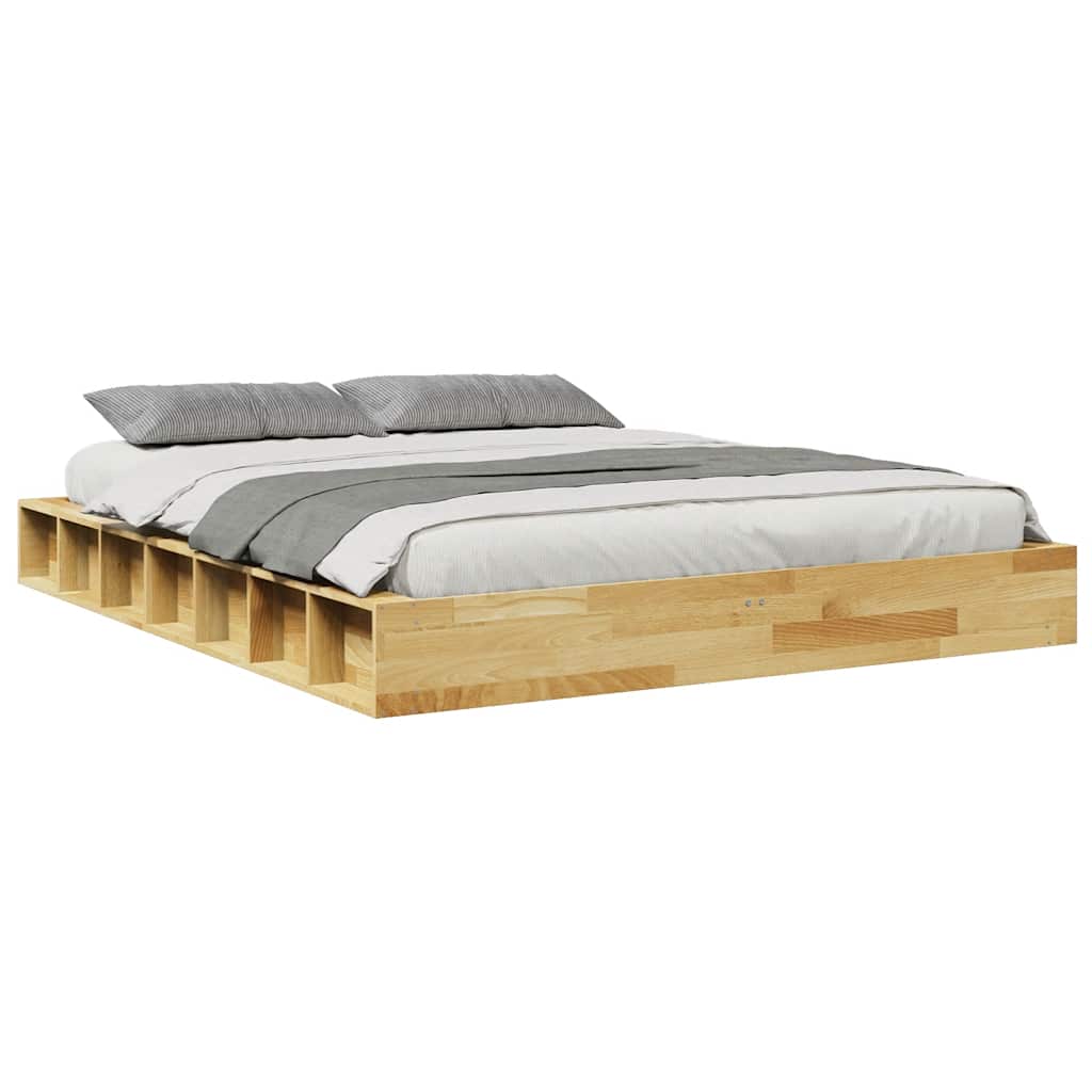 Bed Frame without Mattress 160x200 cm Solid Wood Oak