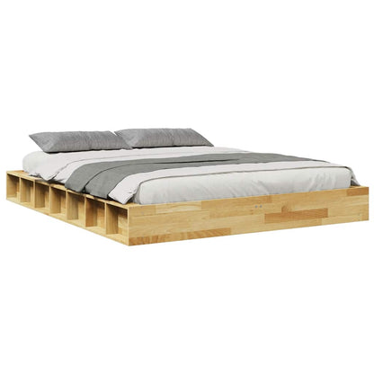 Bed Frame without Mattress 160x200 cm Solid Wood Oak
