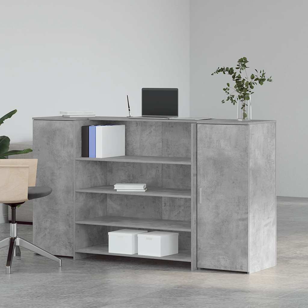 Reception Desk Concrete Grey 180x50x103.5 cm Engineered Wood