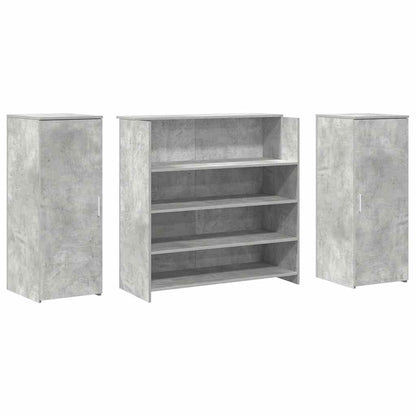 Reception Desk Concrete Grey 180x50x103.5 cm Engineered Wood