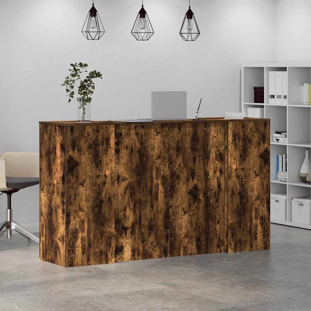 Reception Desk Smoked Oak 180x50x103.5 cm Engineered Wood