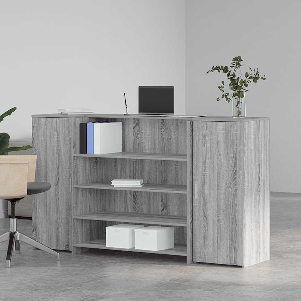 Reception Desk Grey Sonoma 180x50x103.5 cm Engineered Wood