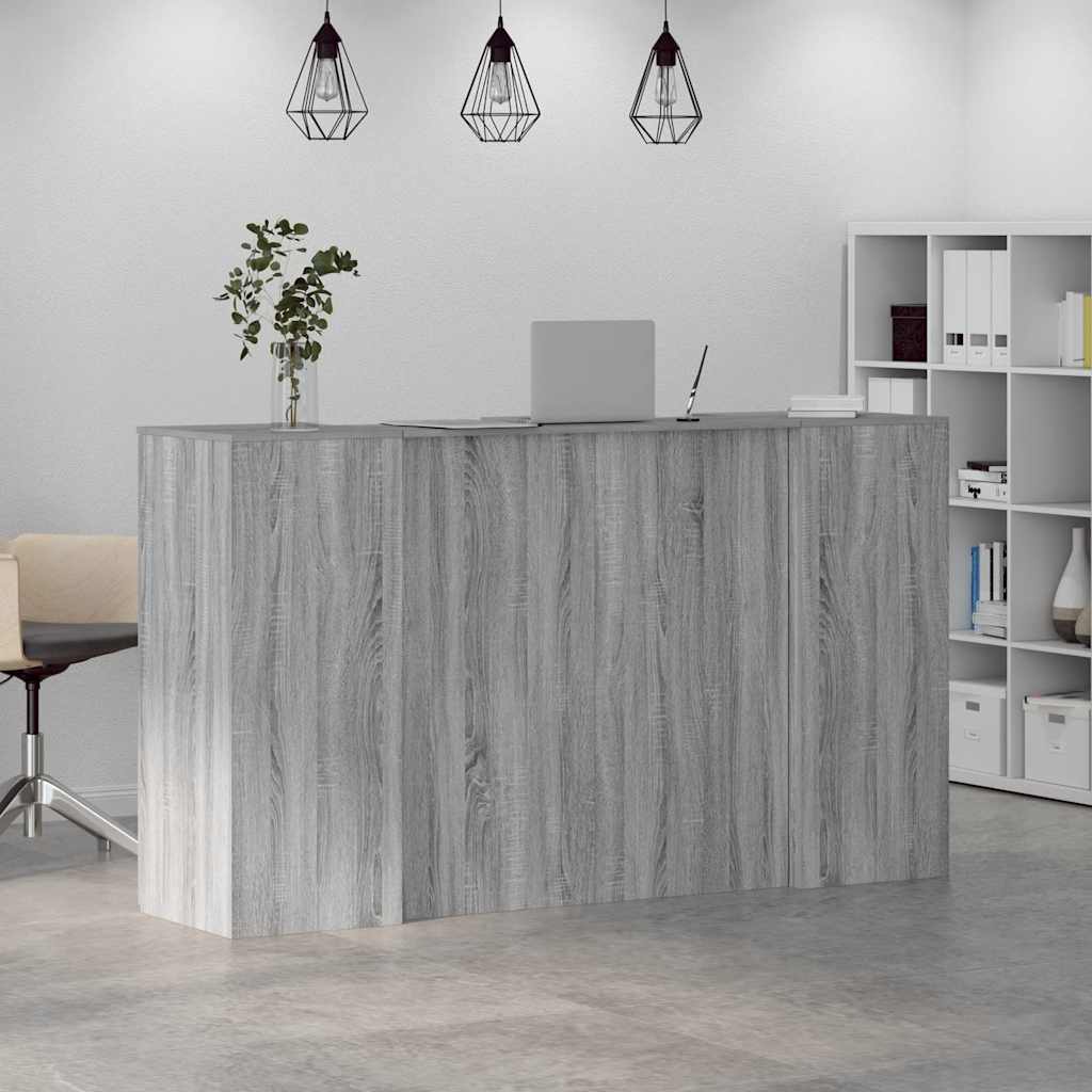 Reception Desk Grey Sonoma 180x50x103.5 cm Engineered Wood