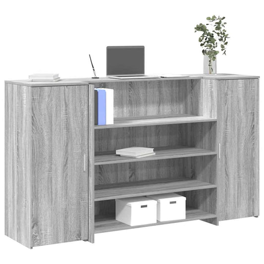 Reception Desk Grey Sonoma 180x50x103.5 cm Engineered Wood