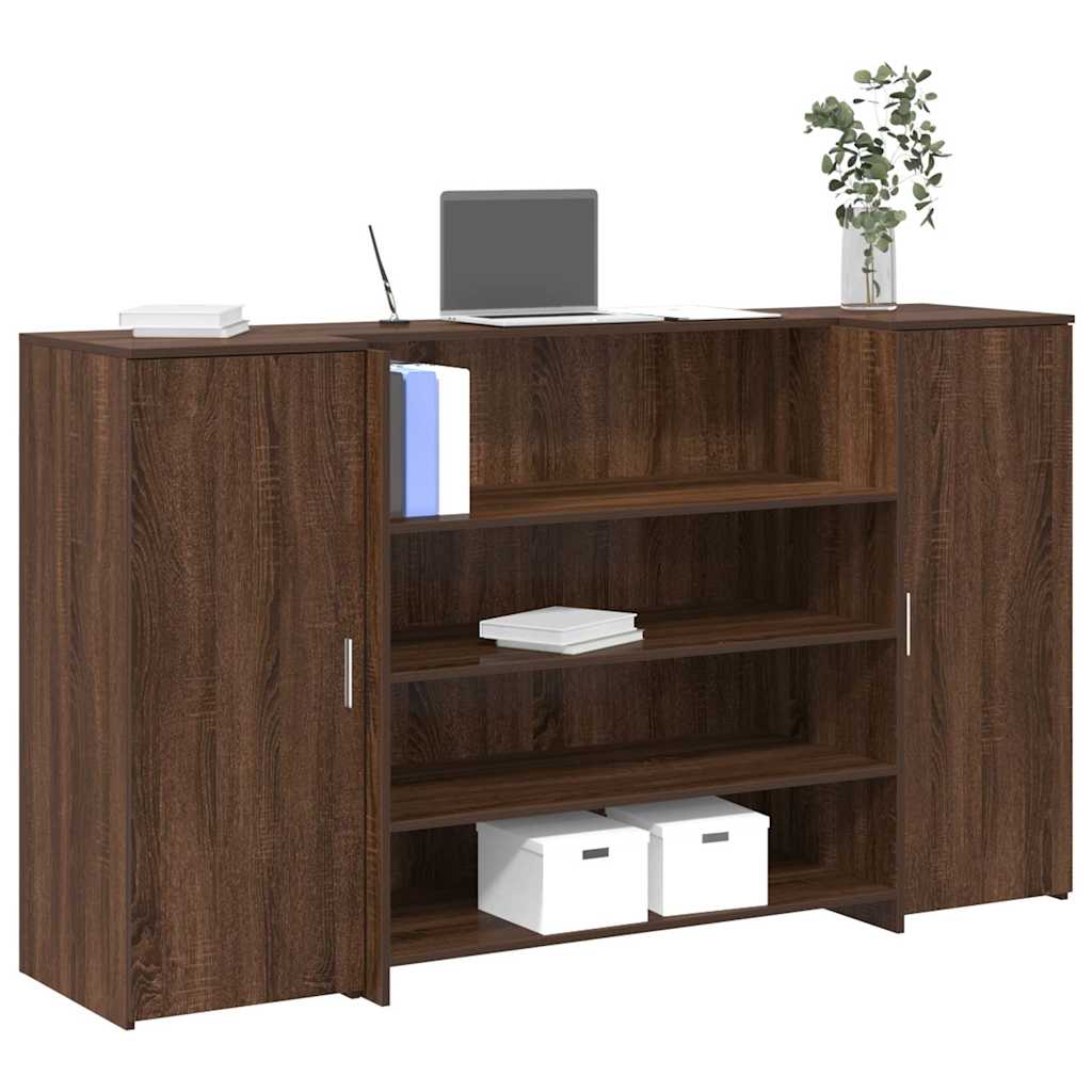 Reception Desk Brown Oak 180x50x103.5 cm Engineered Wood