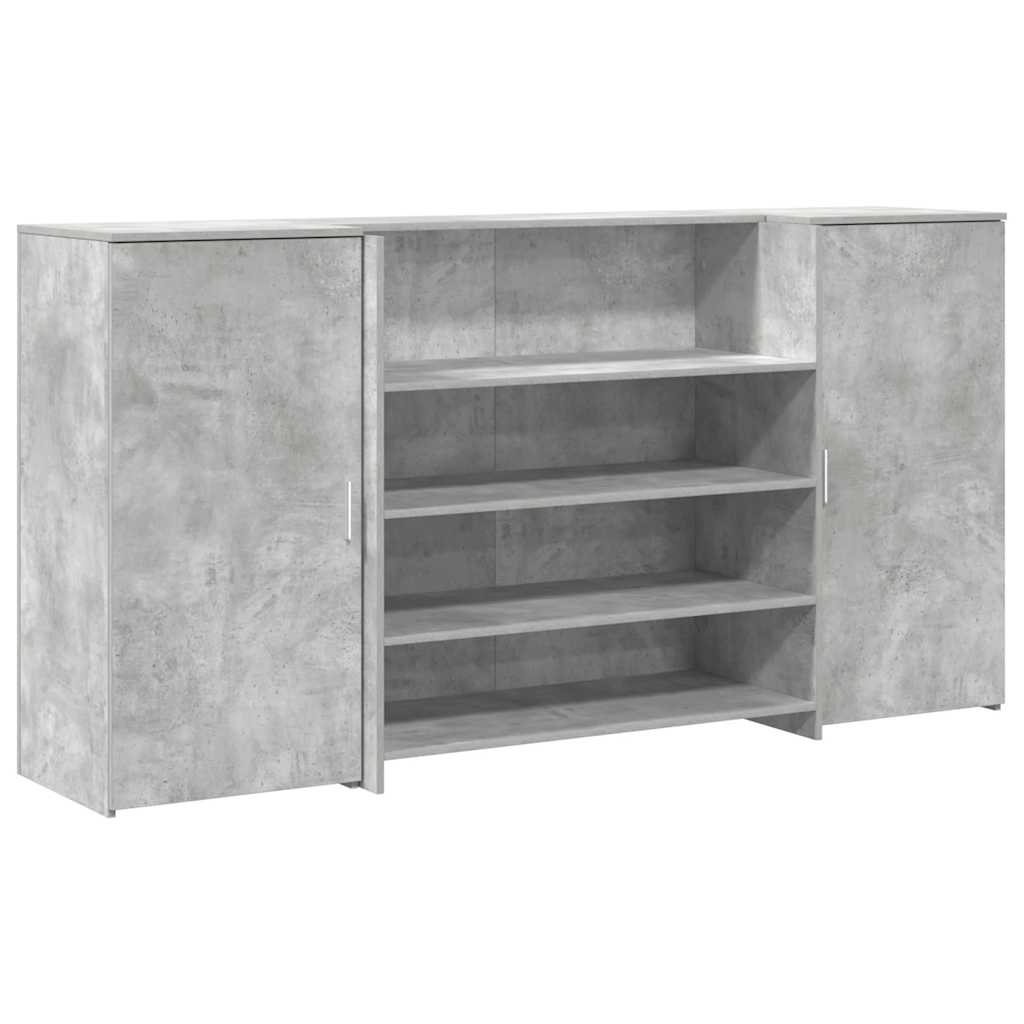 Reception Desk Concrete Grey 200x50x103.5 cm Engineered Wood