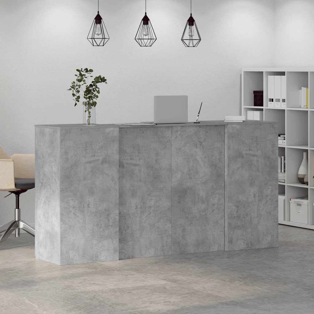 Reception Desk Concrete Grey 200x50x103.5 cm Engineered Wood