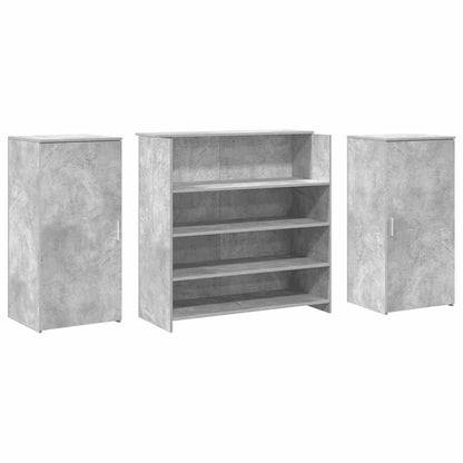 Reception Desk Concrete Grey 200x50x103.5 cm Engineered Wood