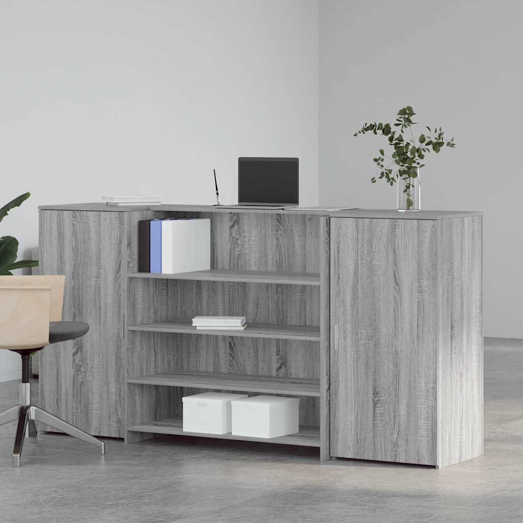 Reception Desk Grey Sonoma 200x50x103.5 cm Engineered Wood