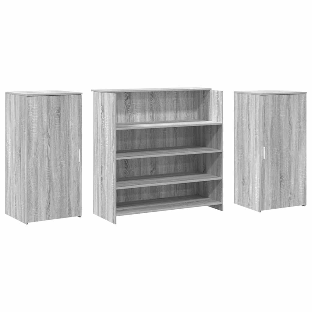 Reception Desk Grey Sonoma 200x50x103.5 cm Engineered Wood