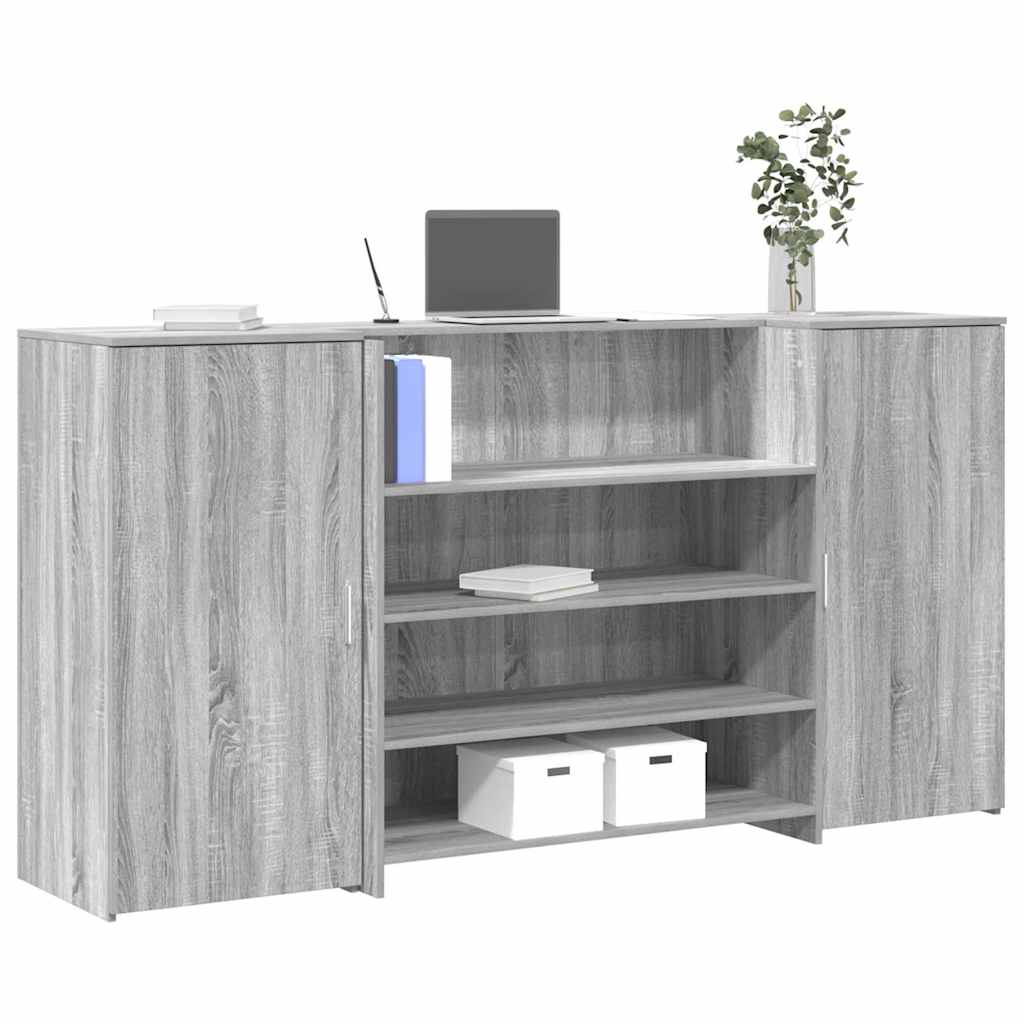 Reception Desk Grey Sonoma 200x50x103.5 cm Engineered Wood