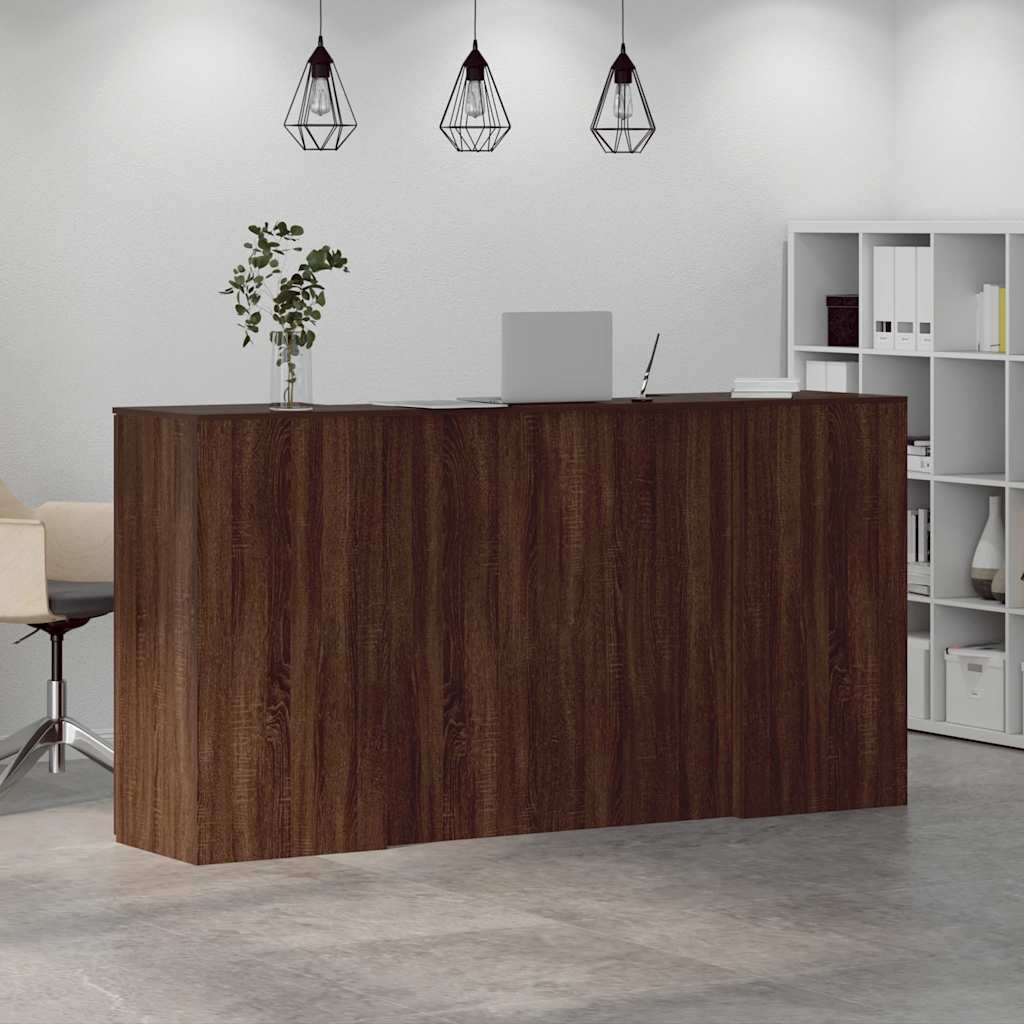 Reception Desk Brown Oak 200x50x103.5 cm Engineered Wood