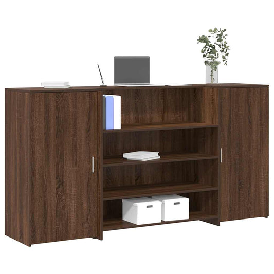 Reception Desk Brown Oak 200x50x103.5 cm Engineered Wood