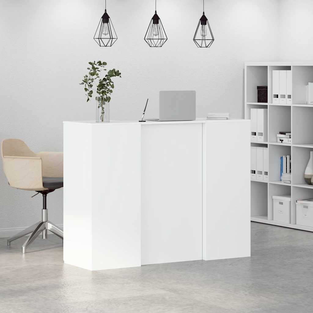 Reception Desk White 135x50x103.5 cm Engineered Wood