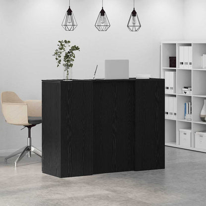 Reception Desk Black Oak 135x50x103.5 cm Engineered Wood