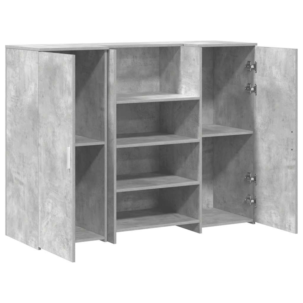 Reception Desk Concrete Grey 135x50x103.5 cm Engineered Wood