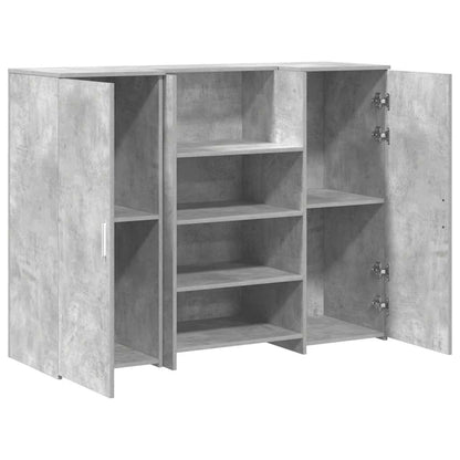 Reception Desk Concrete Grey 135x50x103.5 cm Engineered Wood