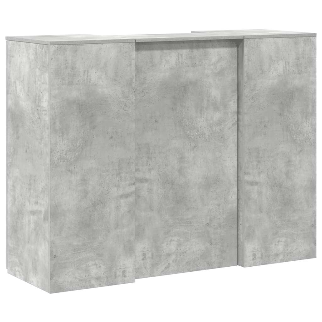 Reception Desk Concrete Grey 135x50x103.5 cm Engineered Wood