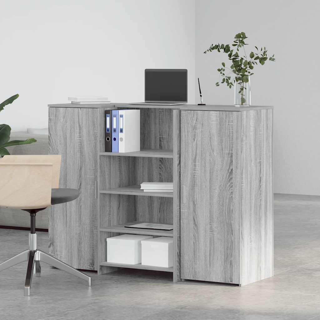 Reception Desk Grey Sonoma 135x50x103.5 cm Engineered Wood