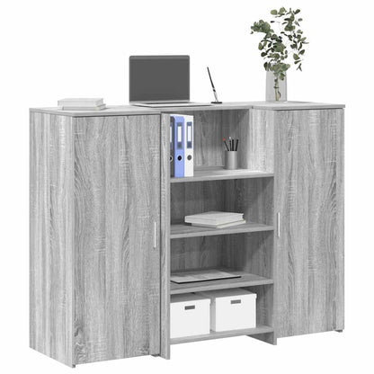 Reception Desk Grey Sonoma 135x50x103.5 cm Engineered Wood