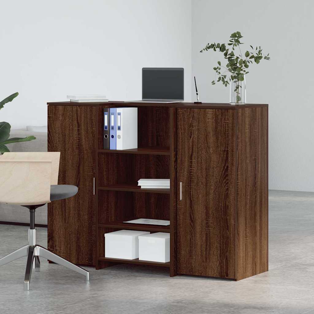 Reception Desk Brown Oak 135x50x103.5 cm Engineered Wood