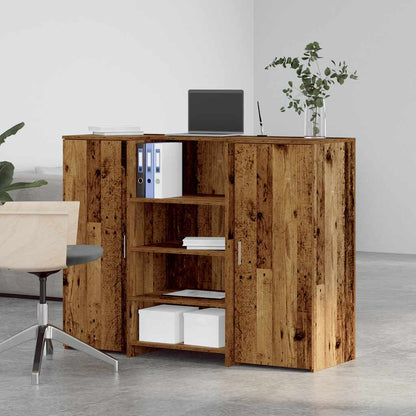 Reception Desk Old Wood 135x50x103.5 cm Engineered Wood